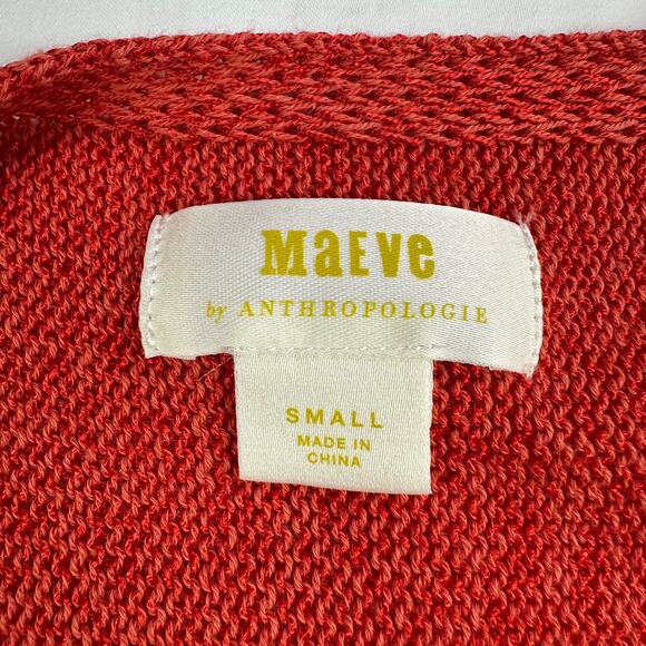 Anthropologie Coral Red Knit Sleeveless Top - Picture 5 of 9